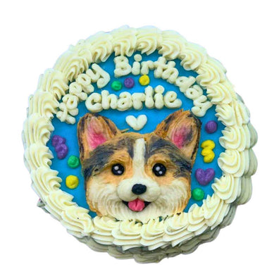 Small Round Portrait Cake for Dogs - 4inch